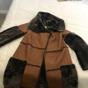 Thomas Wylde leather and fur winter trench coat